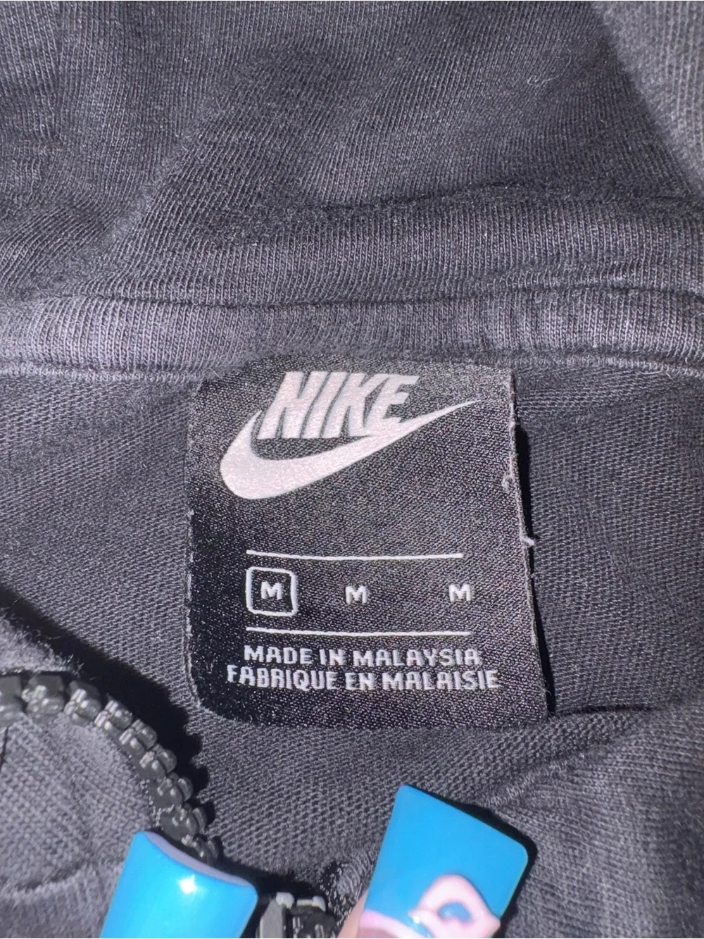 Nike Black Full-Zip Hoodie with White Swoosh Logo